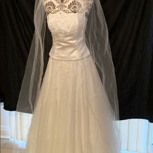 Beautiful Wedding Dress, veil, shall, Money dance bag.
